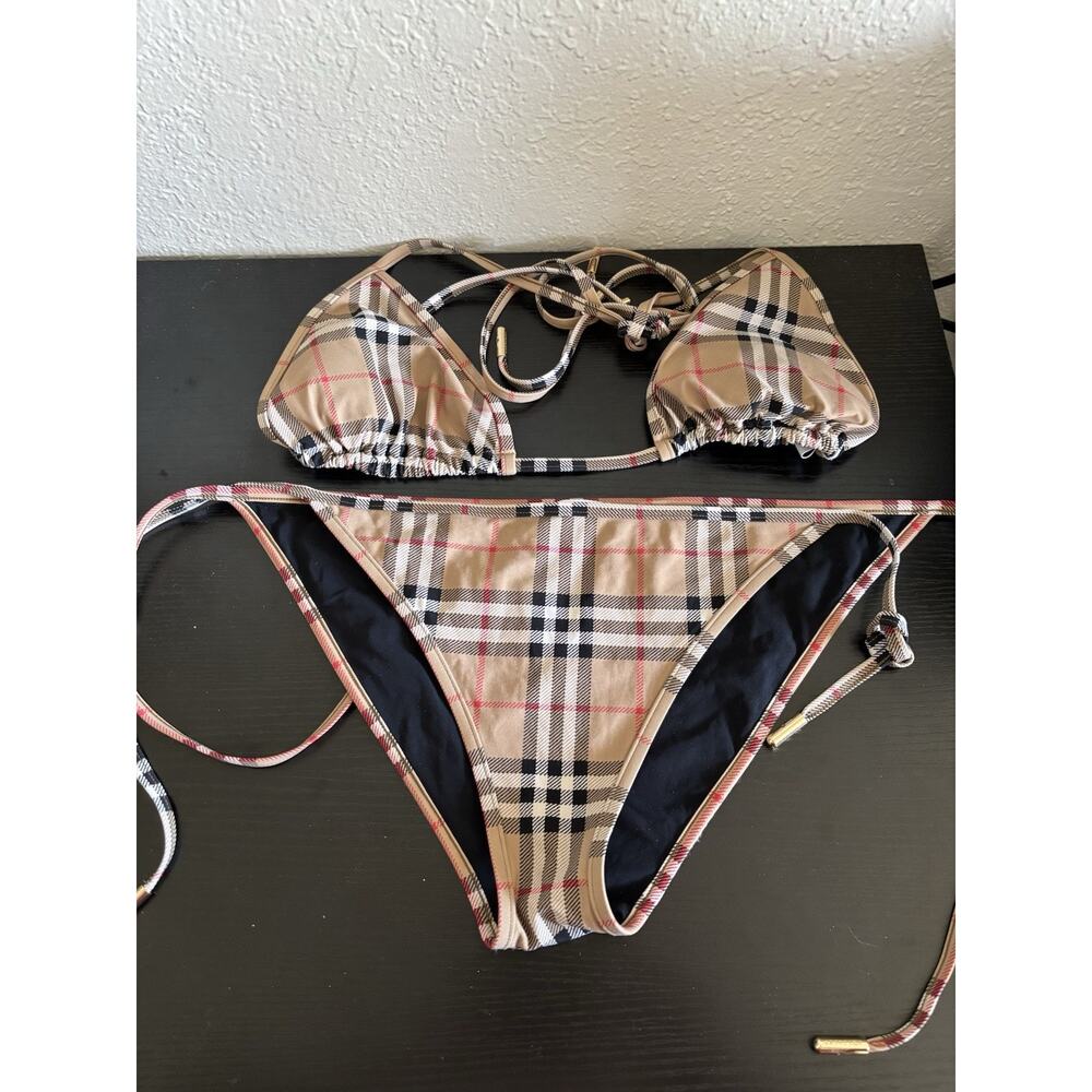 BURBERRY - Classic Check 2 Piece Bikini - Size Large - Picture 3 of 8